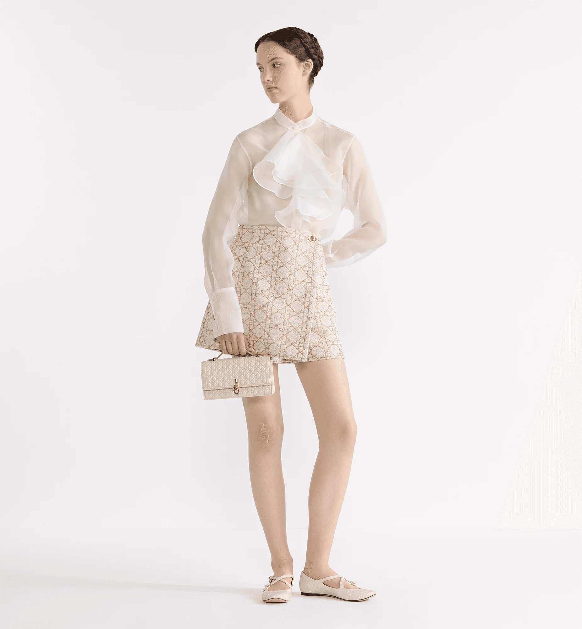 Professional fashion model showcase - front view